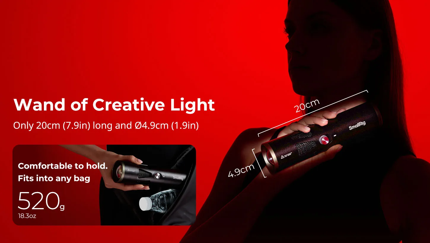 SmallRig RF 20C RGB Tragbare LED-Fotografie-Taschenlampe 20W Dimmbar 5 Farben mit 20 Strahlmuster-Filtern 10000mAh für Video – Detail 6