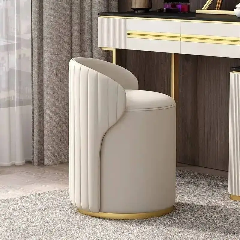 Light Luxury Bedroom Home Comfortable Soft Bag Backrest Dressing Stool Rotatable Creative Living Room Leisure Chair Furniture