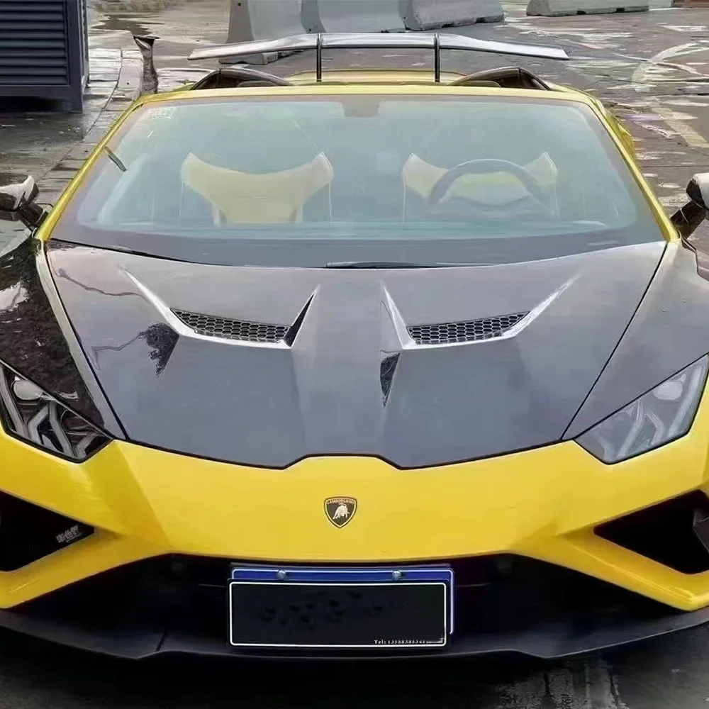 

V Style Dry Full Carbon Fiber Engine Hood 2014-2018 Lamborghini Huracan LP580 LP610 EVO Front Perforamante Carbon Auto Upgrade