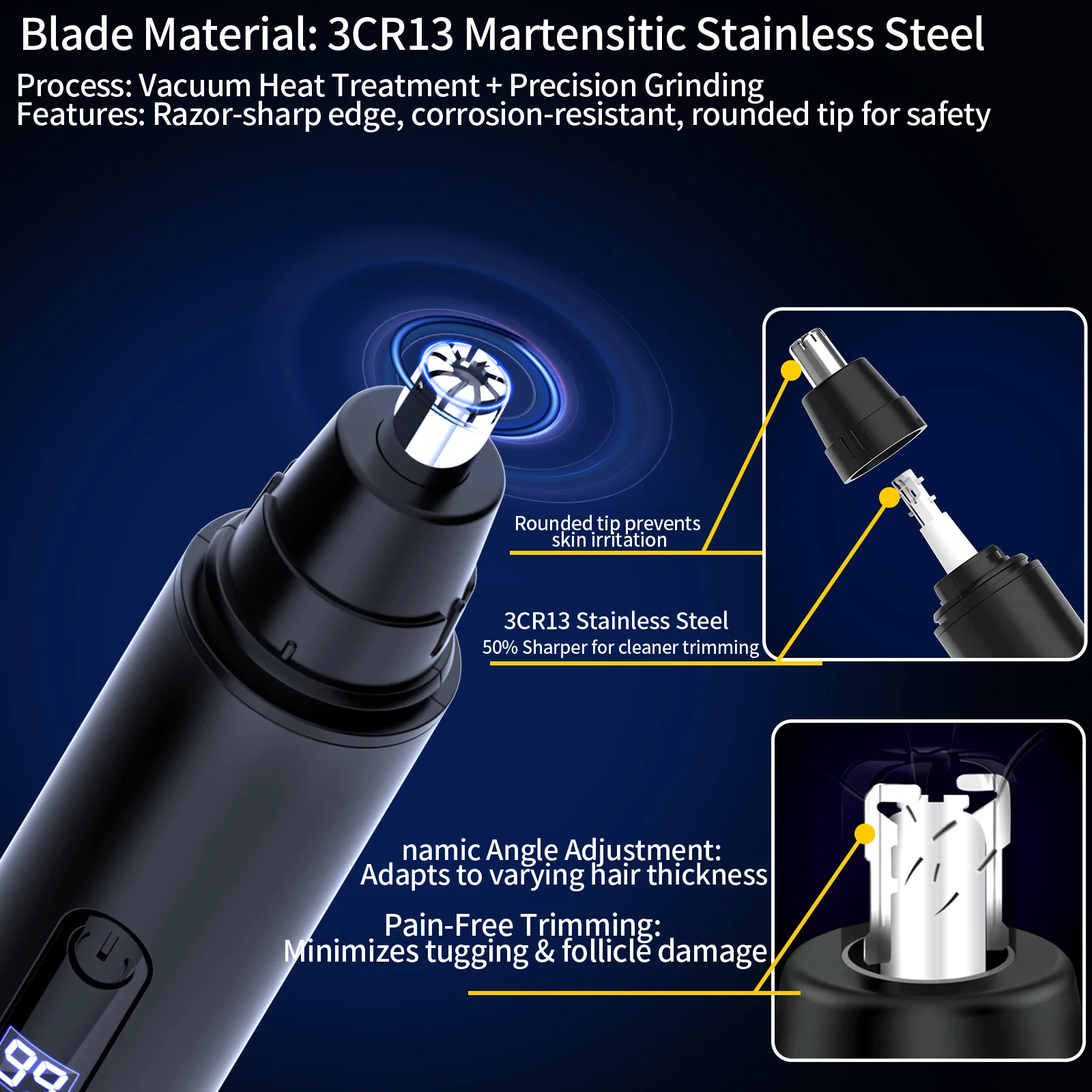 Nose Hair Trimmer USB Rechargeable Trimmer For Nose Electric Shaver Trim Nose Hair For Women And Men