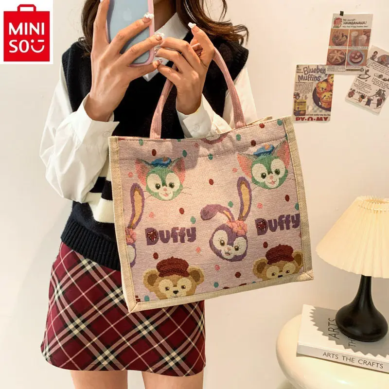 MINISO Disney Cartoon Big Feixiong Large Capacity Work Canvas Handbag Student Fashion Commuting Tote Classbag