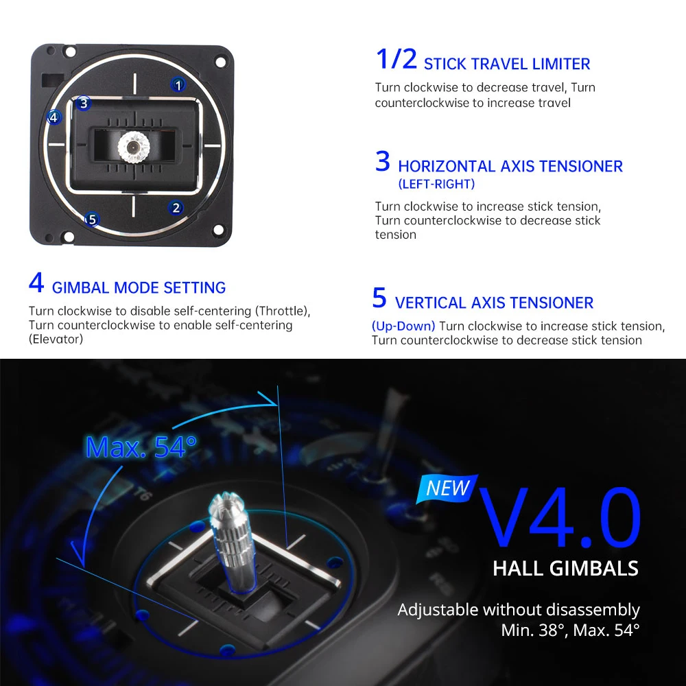 RadioMaster TX16S MKII V4.0 With AG01 CNC Hall Gimbals 16CH 2.4G Transmitter Remote Control