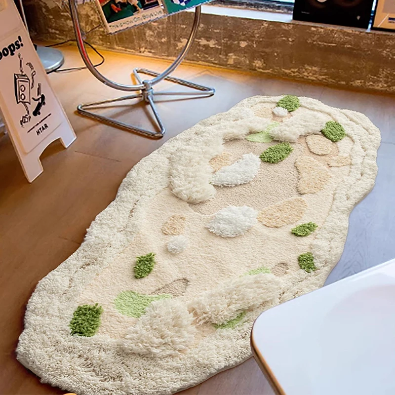 Living Room Rug Irregular Sofa Floor Mat Thick Beside Bedroom Carpet Soft Plush Home Area Rug Cloakroom Mat Decor 80x180cm Table