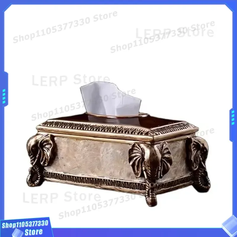 European Retro Style Remote Control Storage Box Multifunctional Organizer for Living Room Coffee Table American Luxury Office
