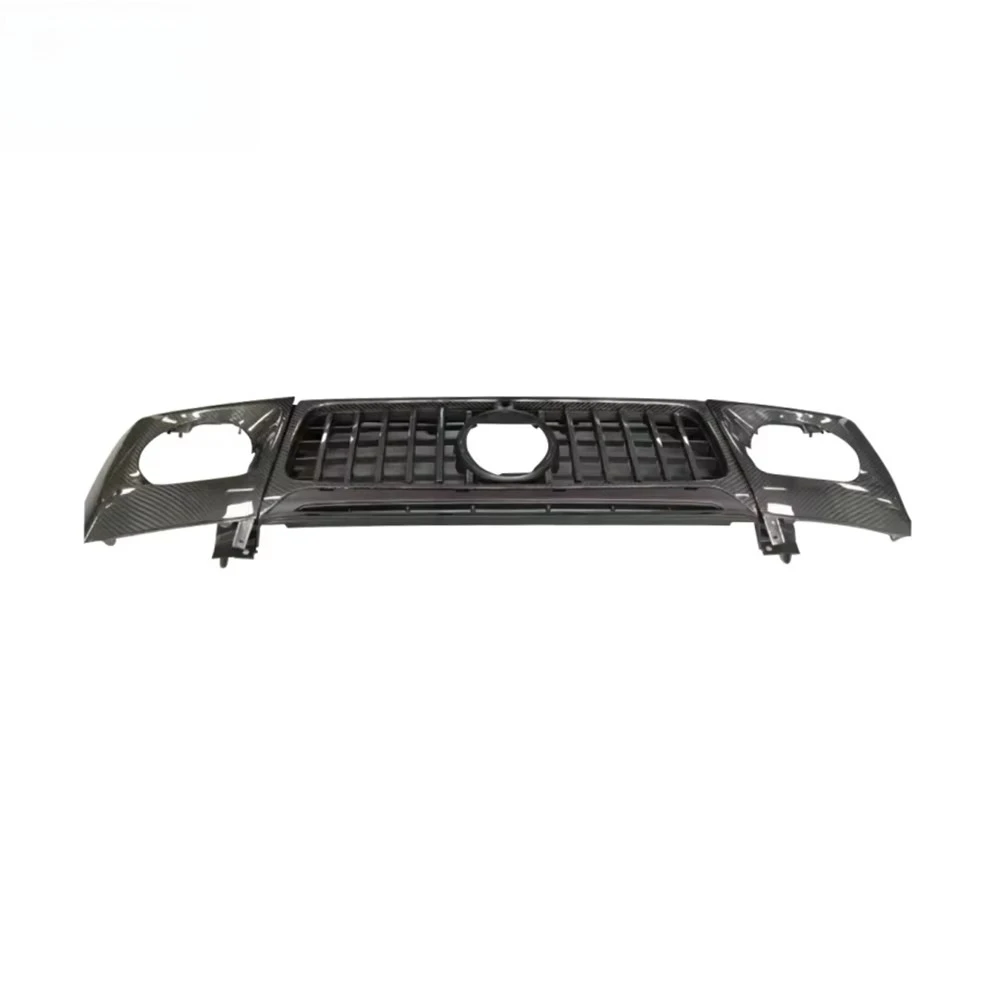 W464 Grille + Head Lights Cover Dry Carbon G Class W464 2019y~ G500 G550 G63 G350 Center Grille Front Light Covers Car Accessory