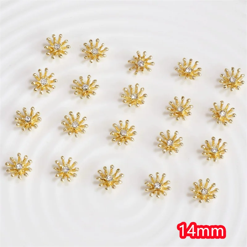 الجملة 100 قطعة/الوحدة 14 مللي متر الكرتون الزهور شكل سبيكة العائمة المدلاة الخرز لتقوم بها بنفسك مجوهرات الملابس الشعر التبعي #2