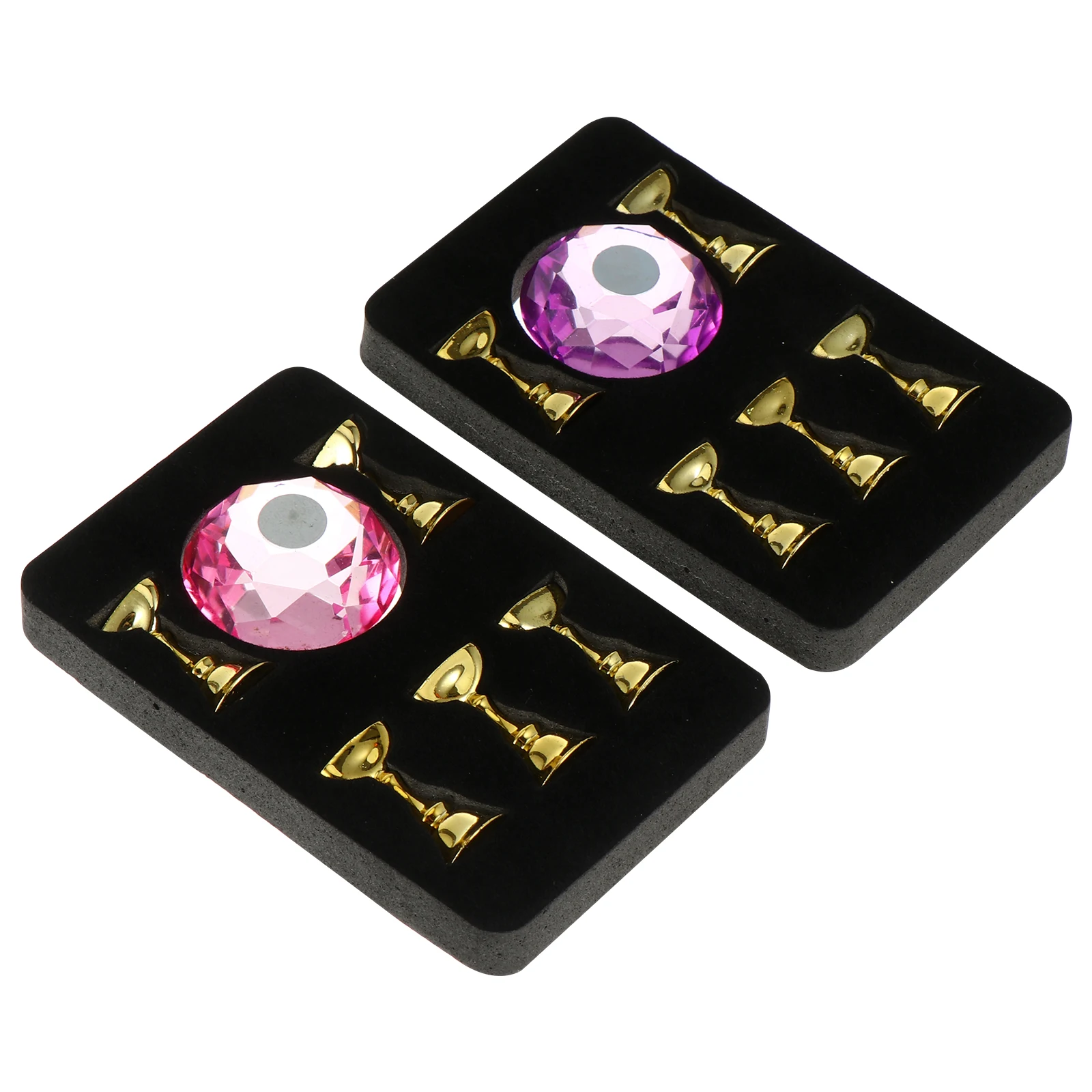 

Crystal Gem Nail Retain 2 Sets Manicure Holder Rack Tool Tray Base Display Stand Nail Practice Stand Salon Use Decor