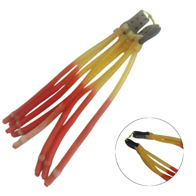 8-Strand Pre Tied Tubular Slingshot Bands Heavy Duty High Elastic Natural Latex Replacement Bands for Outdoor Practice