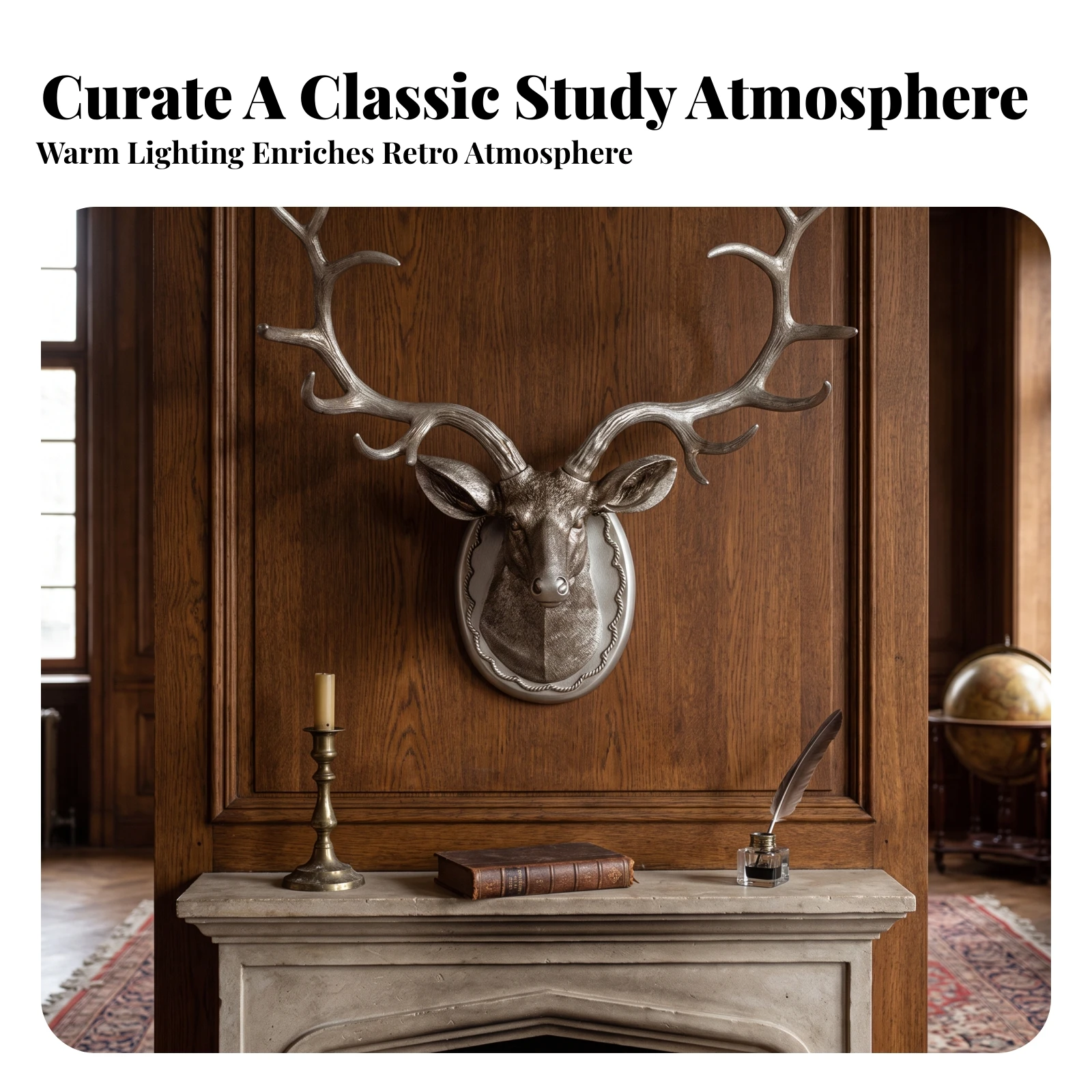 Deer Head Wall Mount Faux Deer Head Wall Decor Sculpted Lifelike for Living Room, Entryway