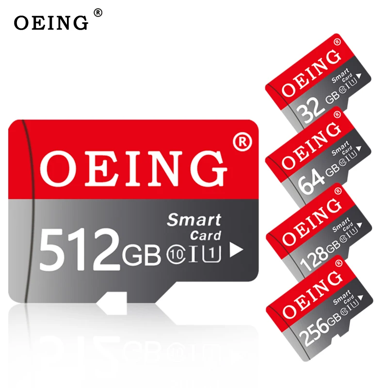 การ์ดหน่วยความจำไมโคร SD 32GB 64GB 128GB 256GB การ์ด SD 512GB แฟลชการ์ด TF 8 16 32 64 128GB หมวดหมู่10การ์ดความจำโทรศัพท์มือถือ