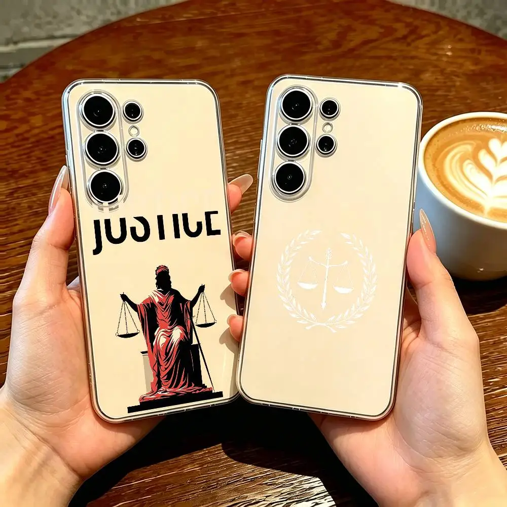 Coque de téléphone transparente en silicone souple J-Justice Law Lawyer J-Judge pour Samsung S25, S24, S21, S22, S23, S30, Ultra, S20, Plus, Fe