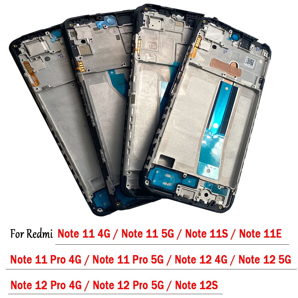 NEW Front Housing LCD Frame Bezel Plate Replacement Parts For Xiaomi Redmi Note 11 4G 12 Pro 5G 11S 11E 12S 12 Pro Plus Turbo