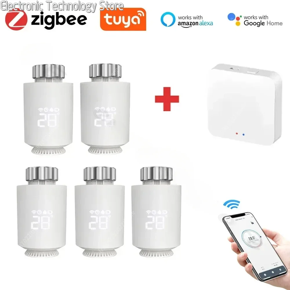 Tuya ZigBee Radiator Actuator Thermostat Smart TRV Thermostatic Valve Temperature Controller Support Alexa Google Home TRV06