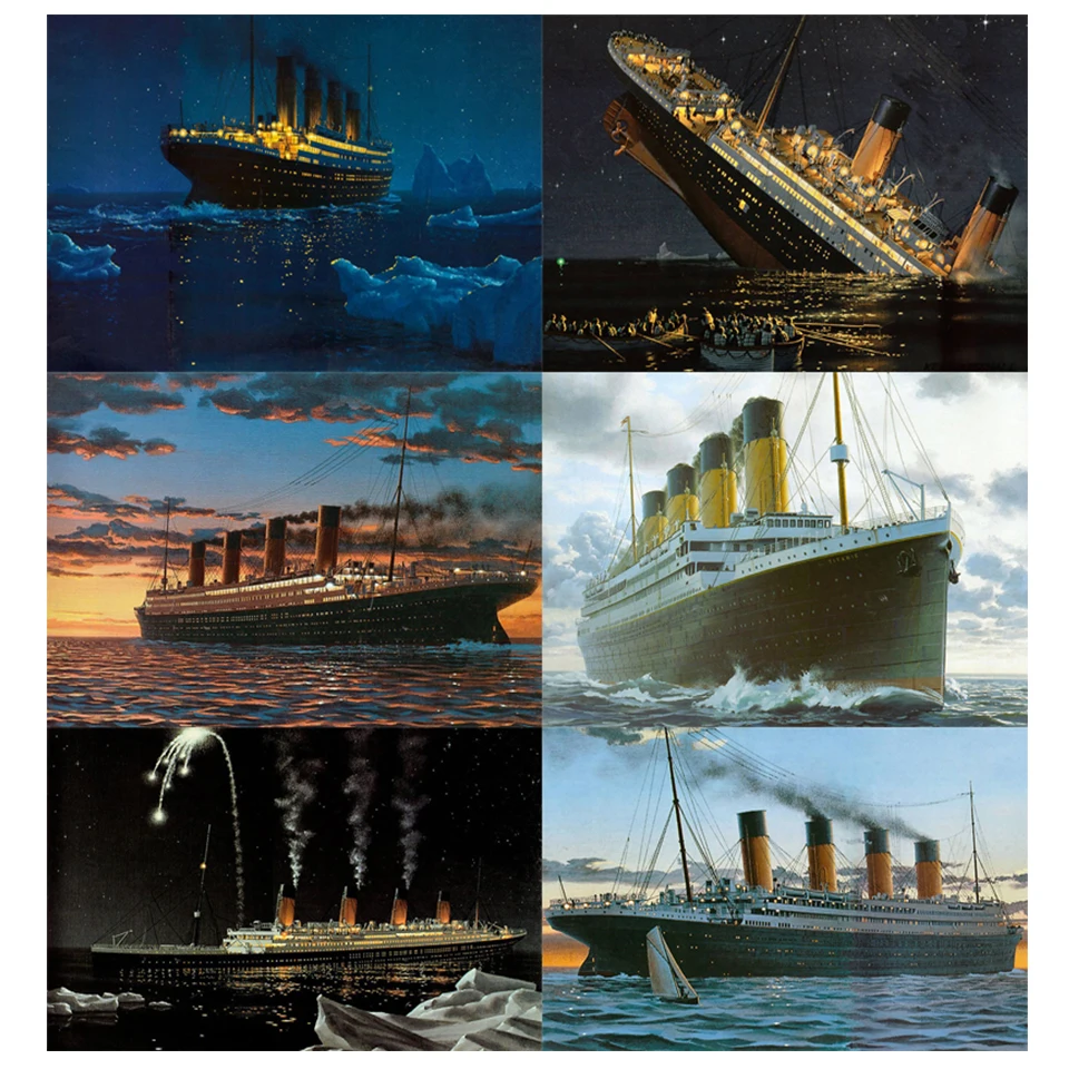 Titanic 5D DIY diamond painting kits Full square Diamond mosaic round drill diamond embroidery cross stitch Wall Art home decor