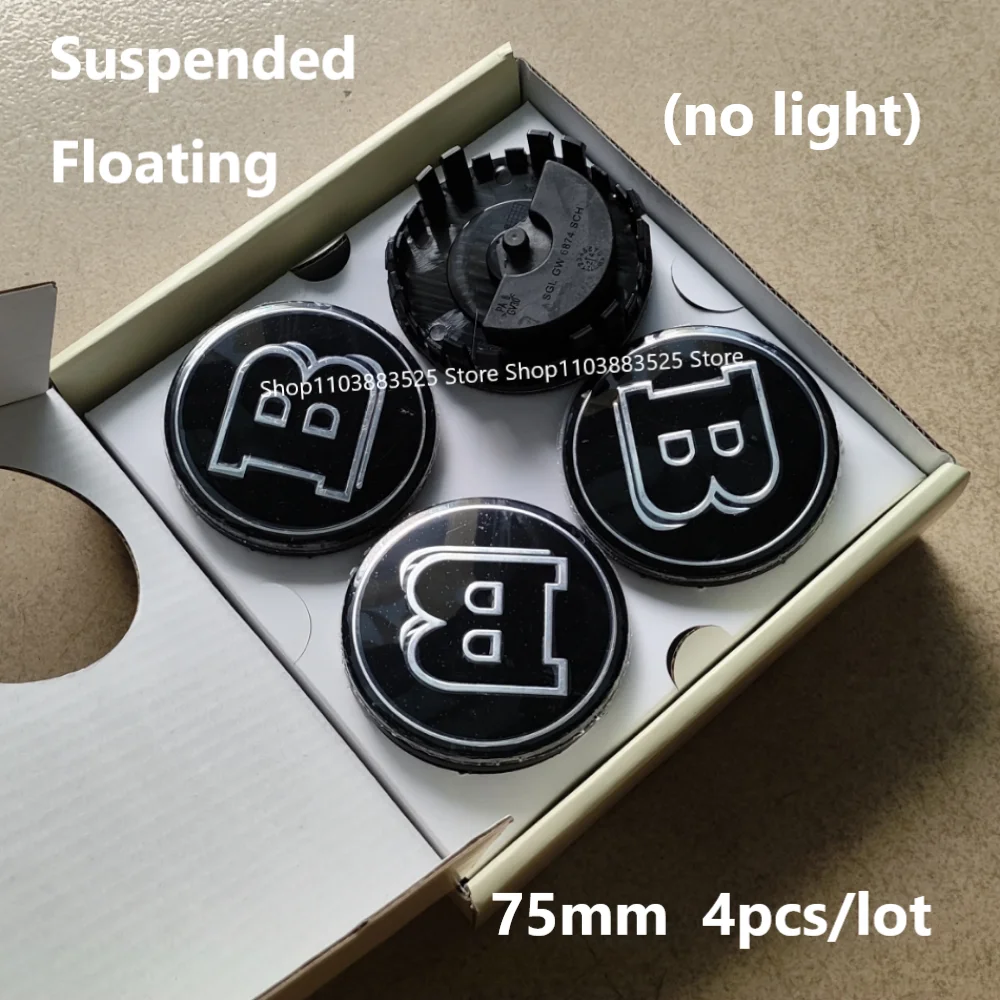 

75mm Car No Light Floating Wheel Center Hubcaps for BRABUS after 2021 GLE GLS GLE C S E ML GLE450 S480 GLS350 GLE320 C260 S400