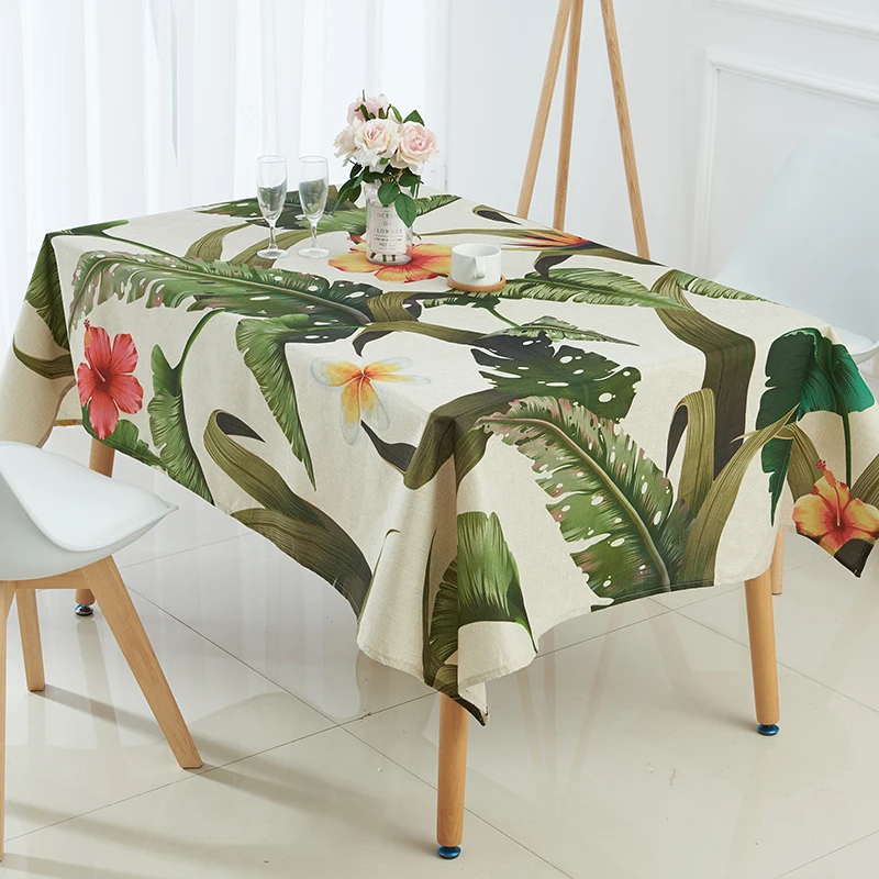 Tablecloth Tropical Banana Leaf Waterproof Table Cloth Toalha De Mesa Nappe Decoracao Para Casa Manteles Table Cover Mantel Mesa