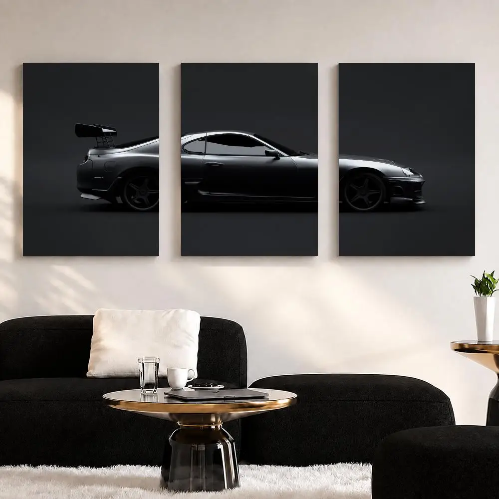 Supra Sports Car Framed Wall Painting Ready to Hang Canvas Poster for Bedroom Living Room Hallway Home Decor Gift