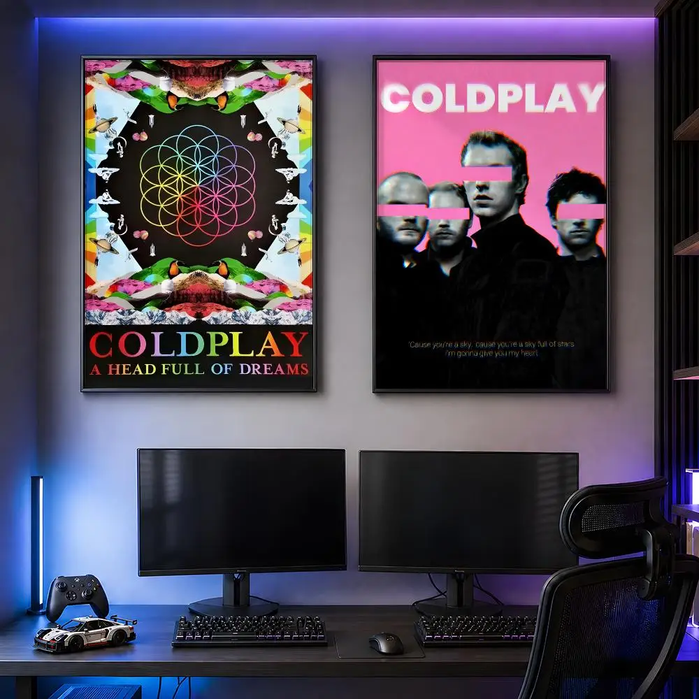 Band Coldplay Alternative Rock Music Poster PP Self Adhesive Decorative HD for Garage Gaming Room Living Room Gift