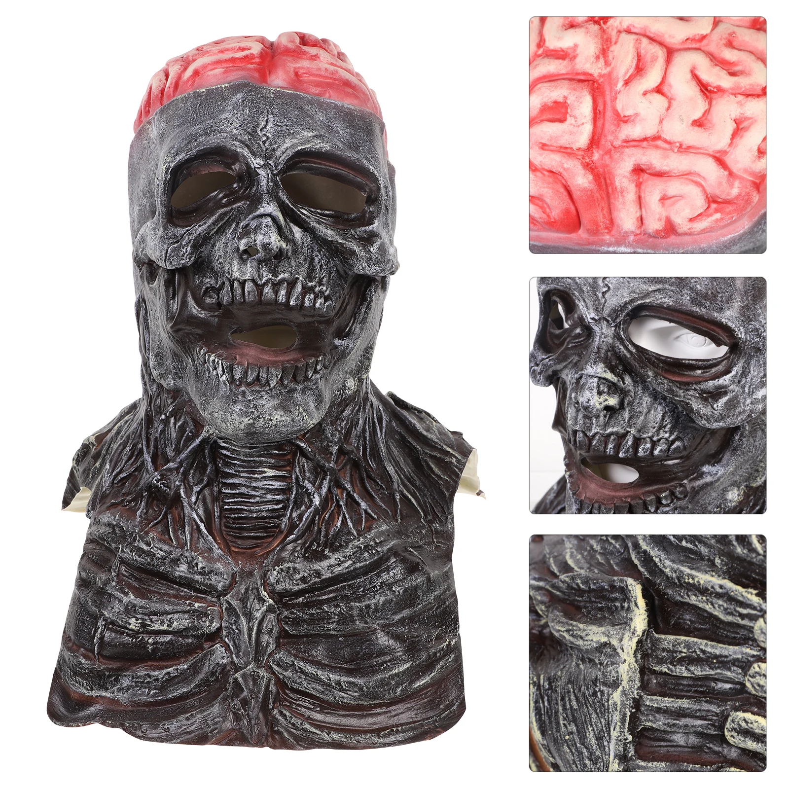 Maschera con teschio in lattice Costume horror di Halloween Accessorio Costumi Cosplay Orribili e divertenti