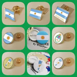 Argentina Argentinean Map Flag National Emblem National Flower Brooch Badges Lapel Pins