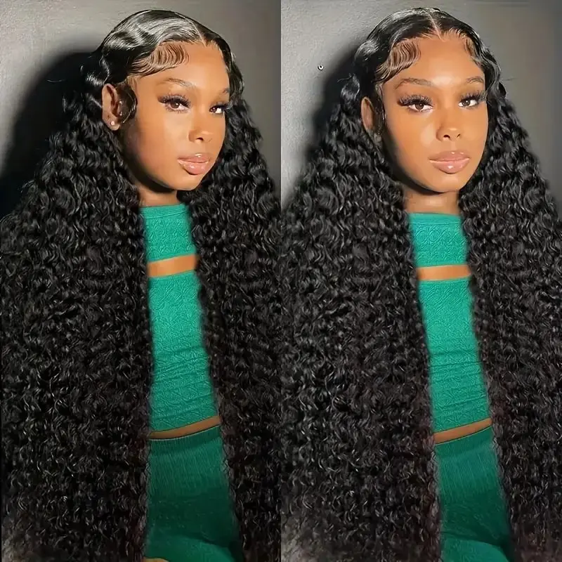 Rosabeauty Deep Wave 13x4 HD 250% Density Lace Front Human Hair Wigs 5X5 Preplucked Glueless Ready To Go Curly Wig 40 Inches