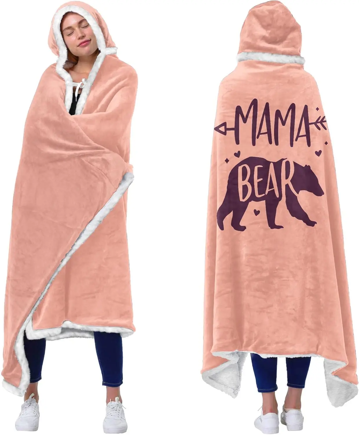

Pink Wearable Blanket Hoodie - Birthday Gifts for Mom, Wife from Family - Cozy and Thoughtful