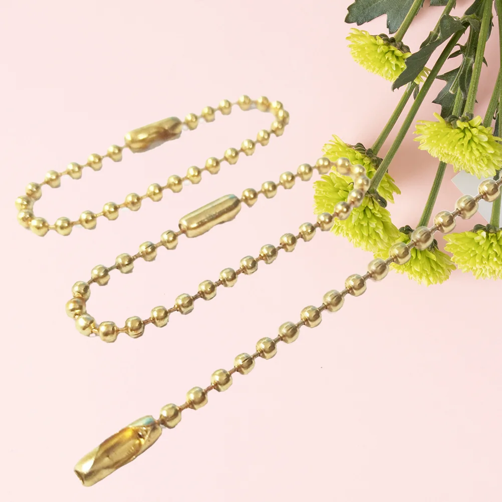 100 PCS Connector Adjustable Metal Bead Steel Chain Necklace Key Pendant Golden