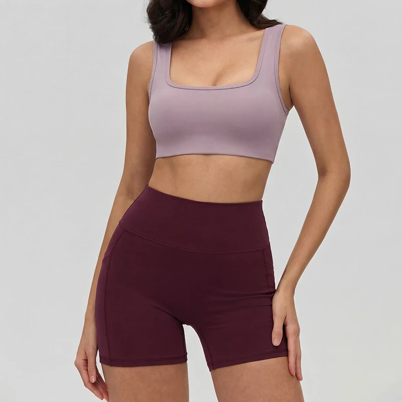 2026 Women's 2 Piece Yoga Sets Fashion Keyhole Racerback Sports Bra Running Fitness Naked Feeling Comfortable Pilates Clothes