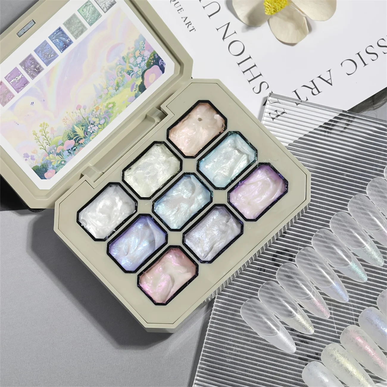 1pc 9-Colors Satin Gel Solid Pat Gel Printing Transfer Aurora Soak off UV&LED Gel Nail Polish Art Jewelry Party Christmas DIY