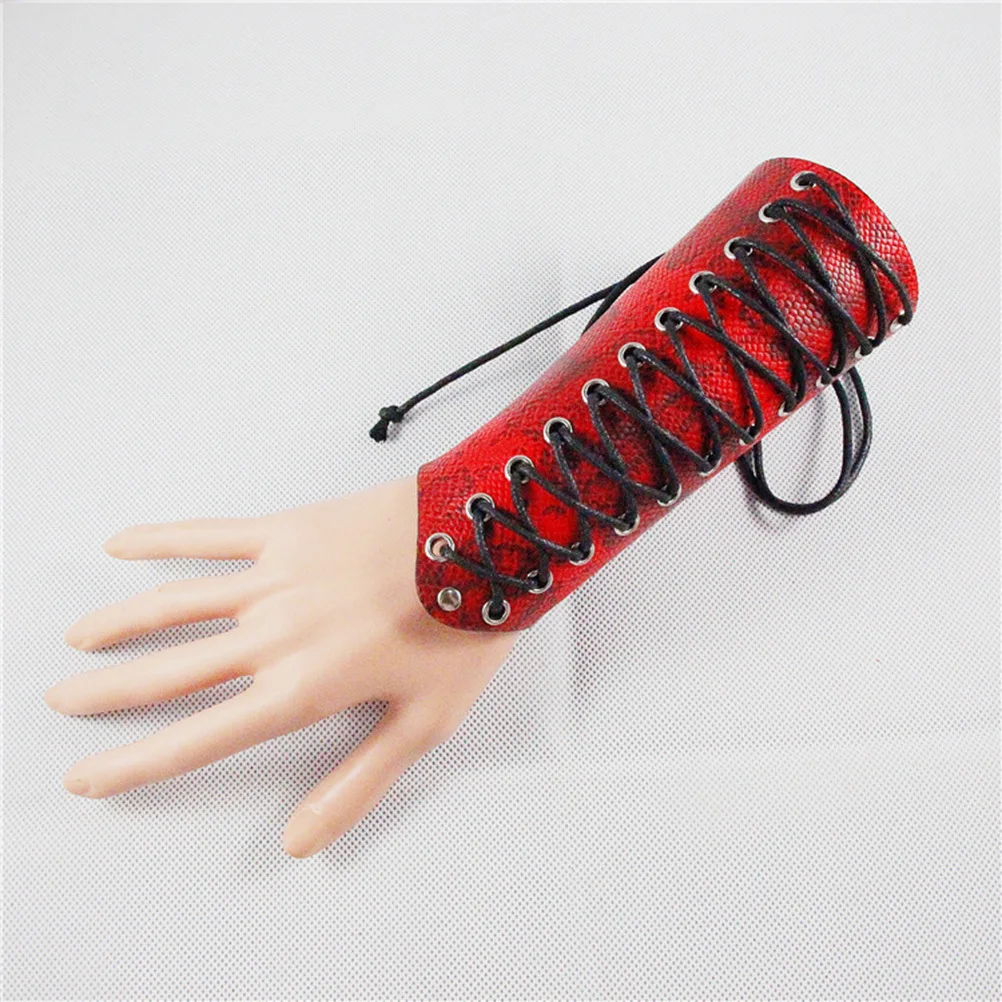 

Punk Style Bracelet Rope Weaving Wrist Band Waterproof Wrist Protector Adjustable Comfortable Snake Red Color For Men Women