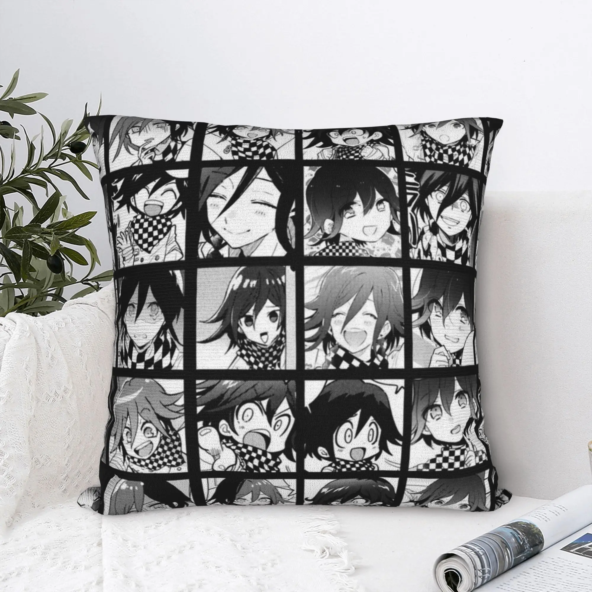 Soft Kokichi Manga Collection Pillowcase Polyester Cushion Cover Decorative danganronpa manga anime Pillow Case Cover Bedroom