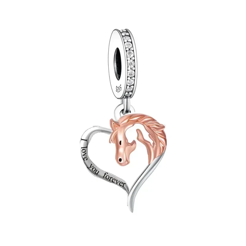 FC Jewelry Fit Original Pan Charm Bracelet 925 Sterling Silver Horse Girl Standing Together Bead For Making Women Berloque DIY - Image 3