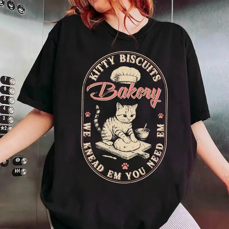 Cat Biscuit Shirt, Cute Kitty Biscuits Bakery Shirt, Funny Baking Gifts, Cat Lover Baker Tshirt, Kitten T-Shirt, Cat Lover Shirt