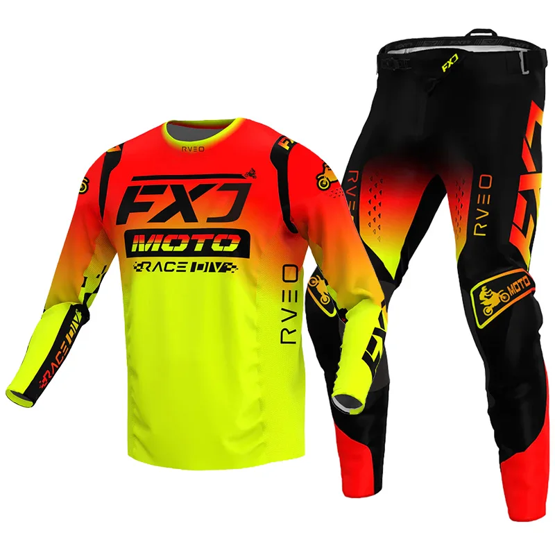 Enduro suit cross Off-road Mens Kits Women's motocross gear set Jersey Pant Motorcycle Combo green blue yellow white pink black