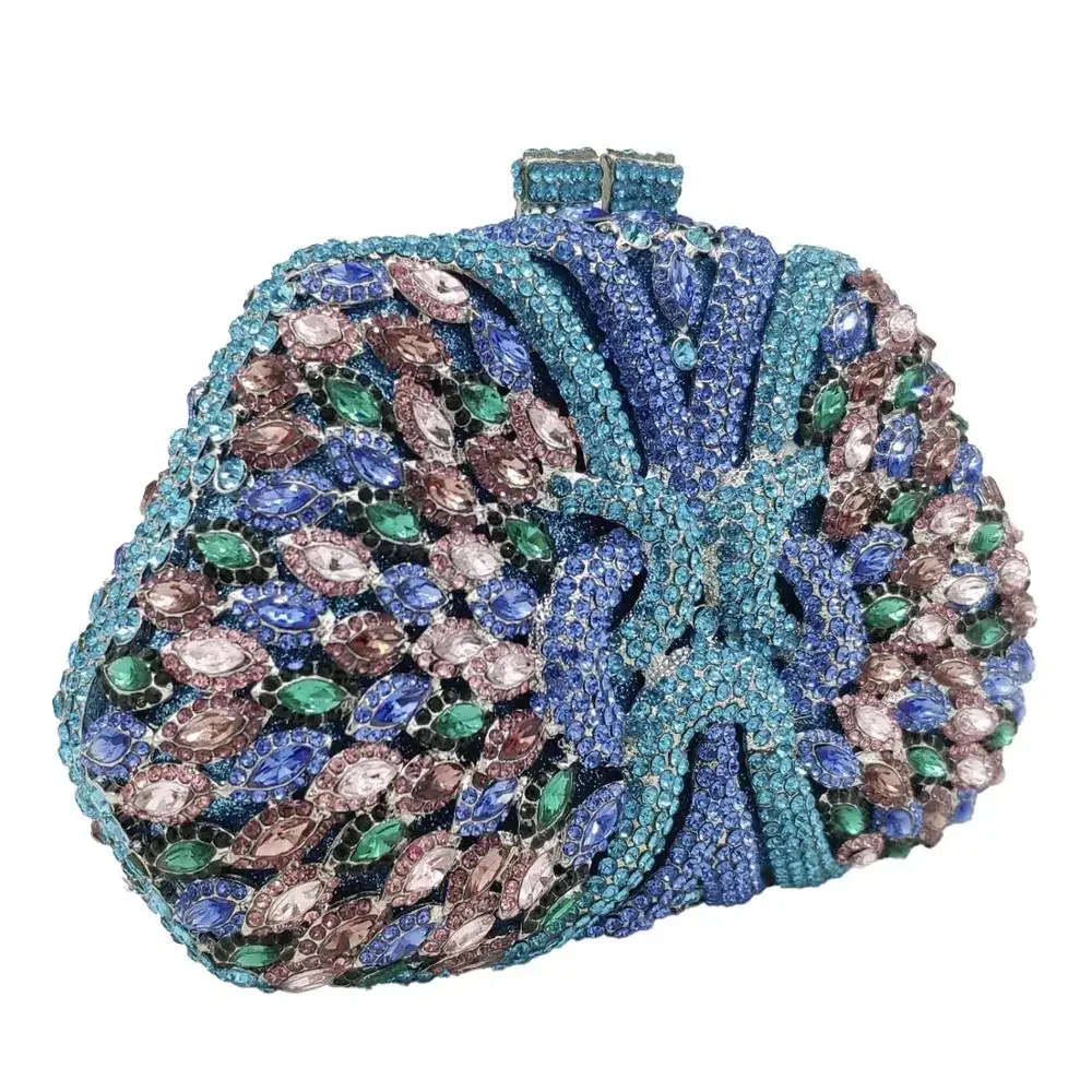 Boutique De FGG (in stock) Multicoloured Women Crystal Bags Evening Clutches Purses Party Cocktail Rhinestone Minaudiere Handbag