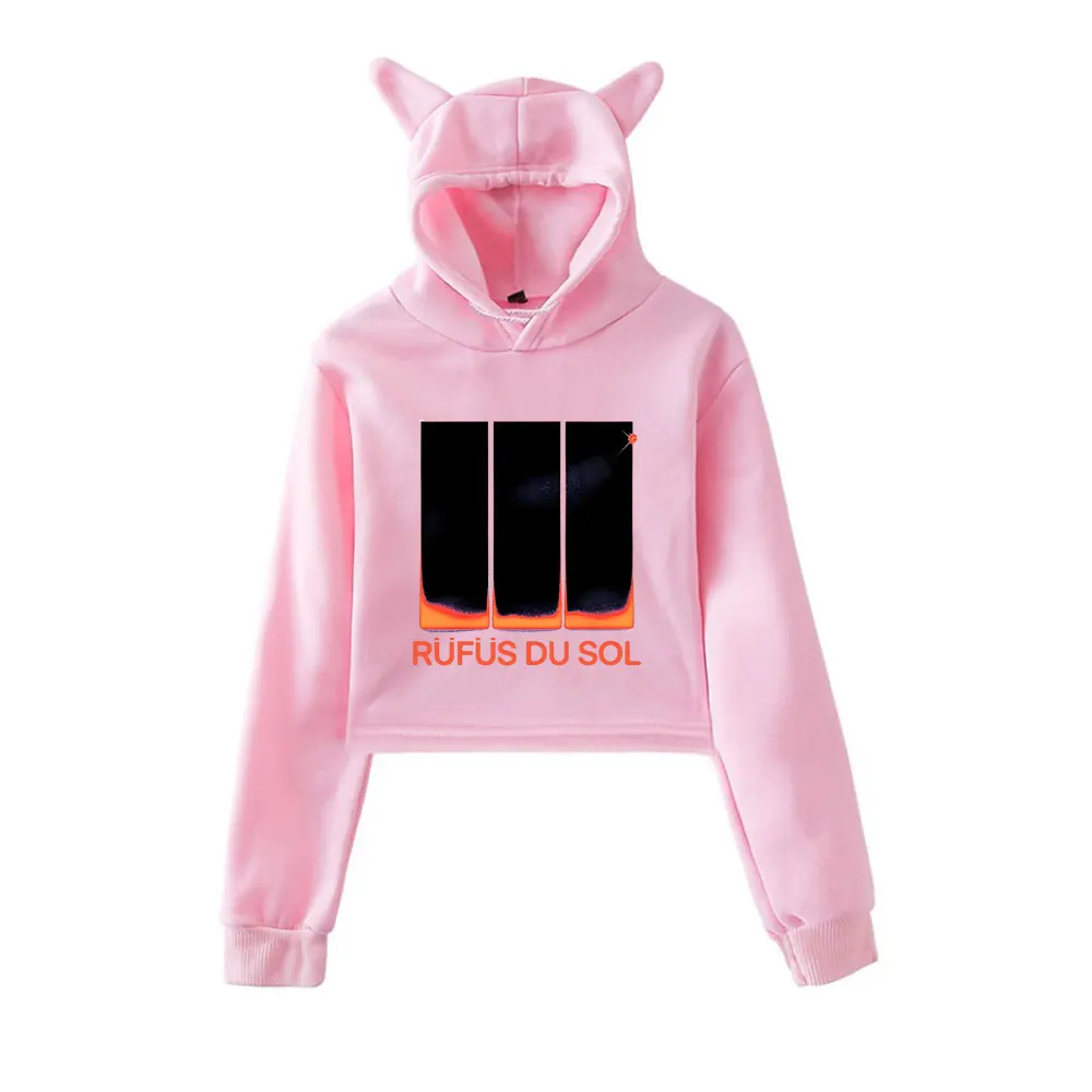 

Rufus Du Sol Merch Vintage 90s Streetwear logo Hoodie Hoodies Sweatshirts for Girls Cat Ear Crop Fashion Sports Pullover