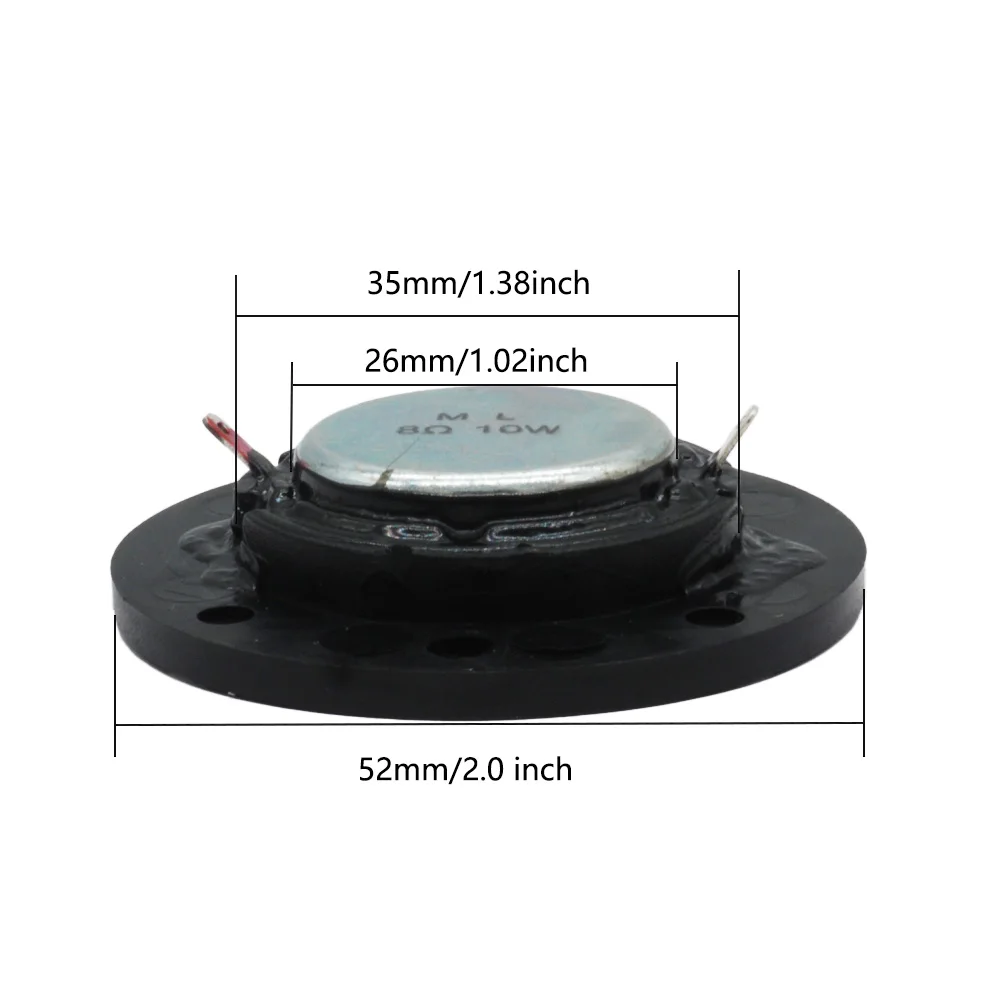 2Pcs/lot 52MM Round Audio Speaker 4 Ohm/8 Ohm 10W-20W Tweeter Speakers Silk Membrane HIFI Music DIY Bluetooth Hifi Loudspeaker