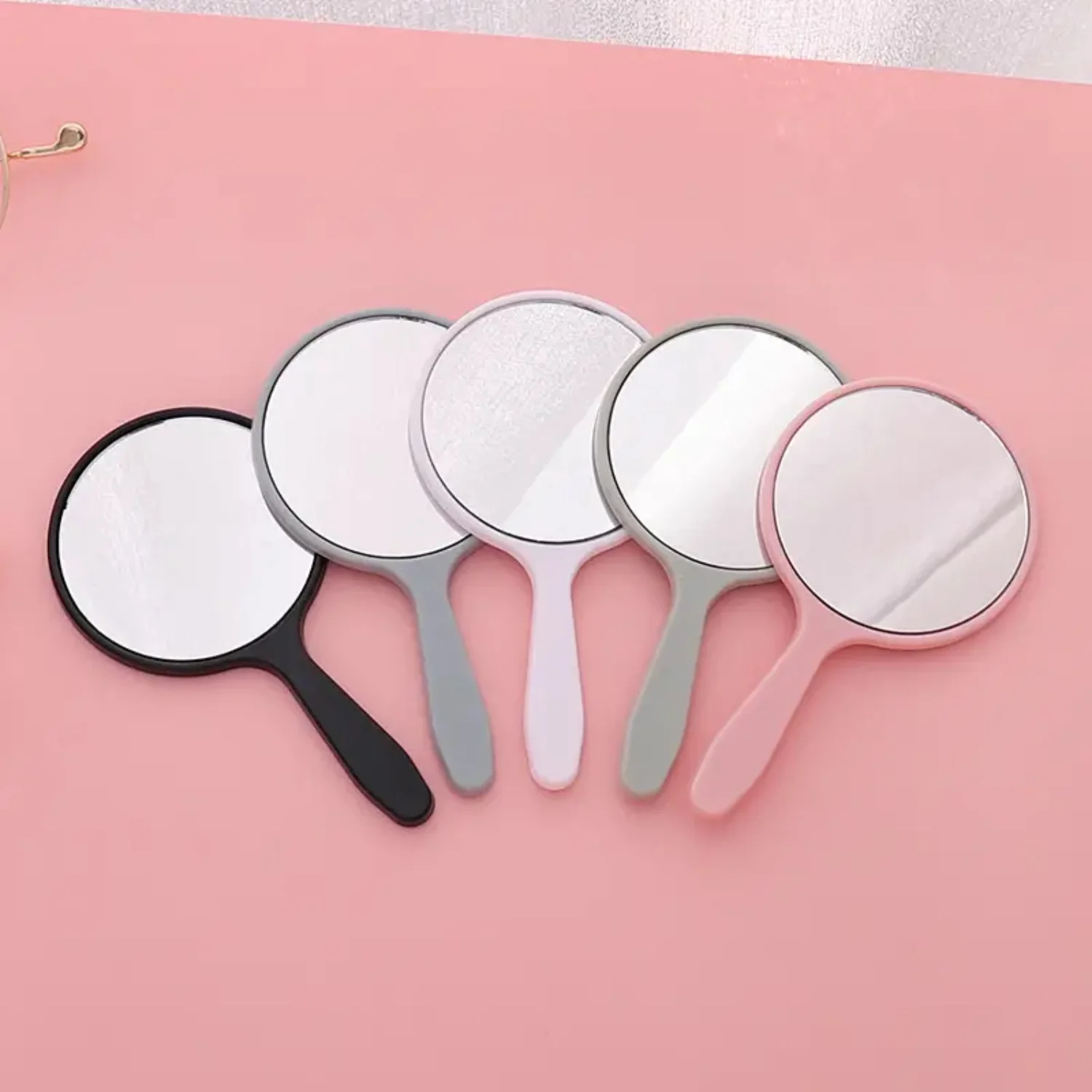 Handheld Makeup Mirror with Handle - Compact Cosmetic Mirror for Women - Round Pocket Mirror for Desk or Vanity - Portable and S