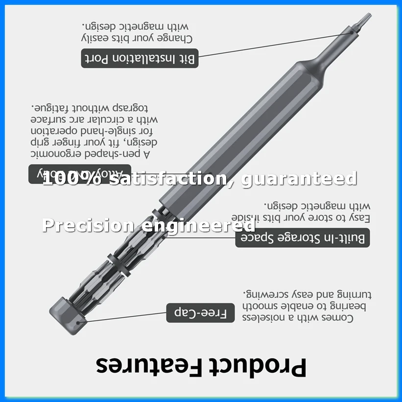 39 in 1 Precision Screwdriver Set with 38pc S2 Alloy Steel Magnetic Torx Drill Bits Mini Hand Repair Tool Kit-FS