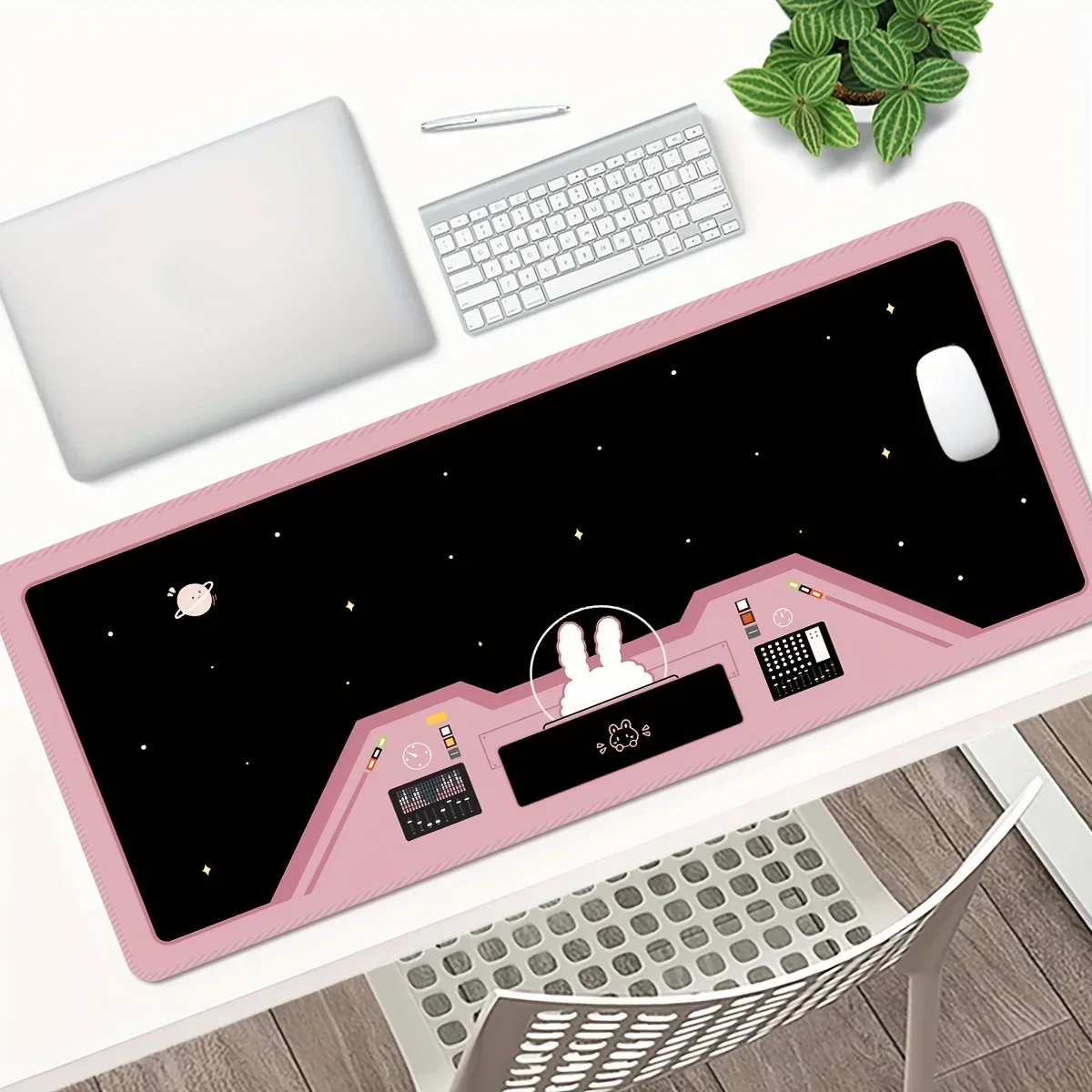 Game Mouse Pad E-Sports Computer XXL Large Space Rabbit Astronaut Thickened Desktop Mat Anti-Slip Washable Rubber Keyboard Pads