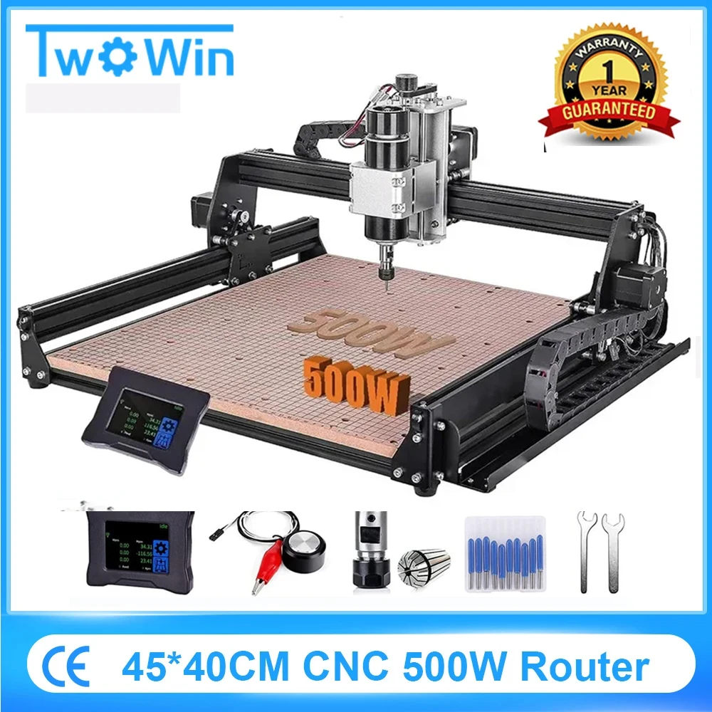 

3 Axis CNC Milling Machine Laser Engraver 500W Spindle CNC Wood Router Metal PCB Acrylic DIY Drilling Engraving Machine