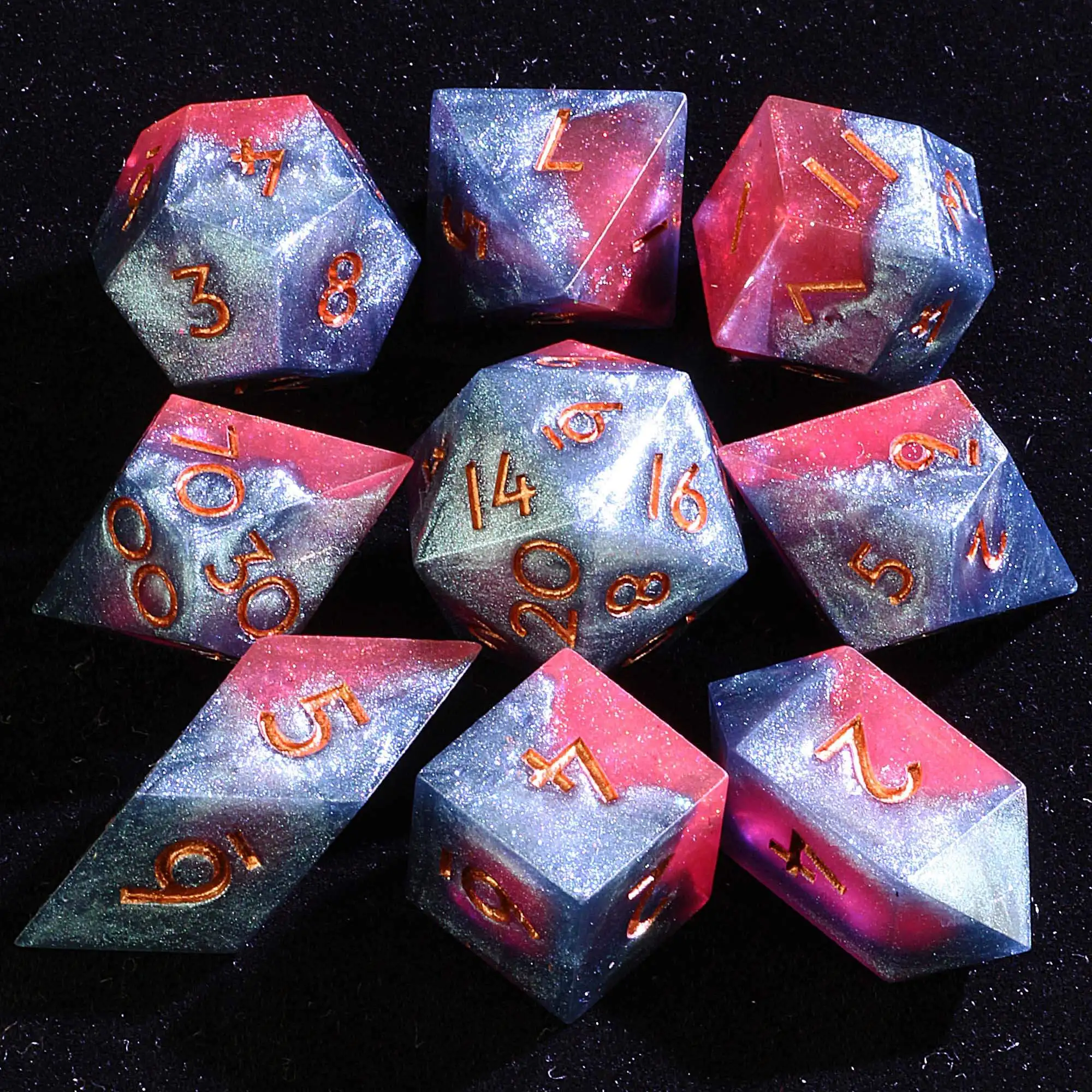 

9 Polyhedral Set of DD Dice Nebula Fracture