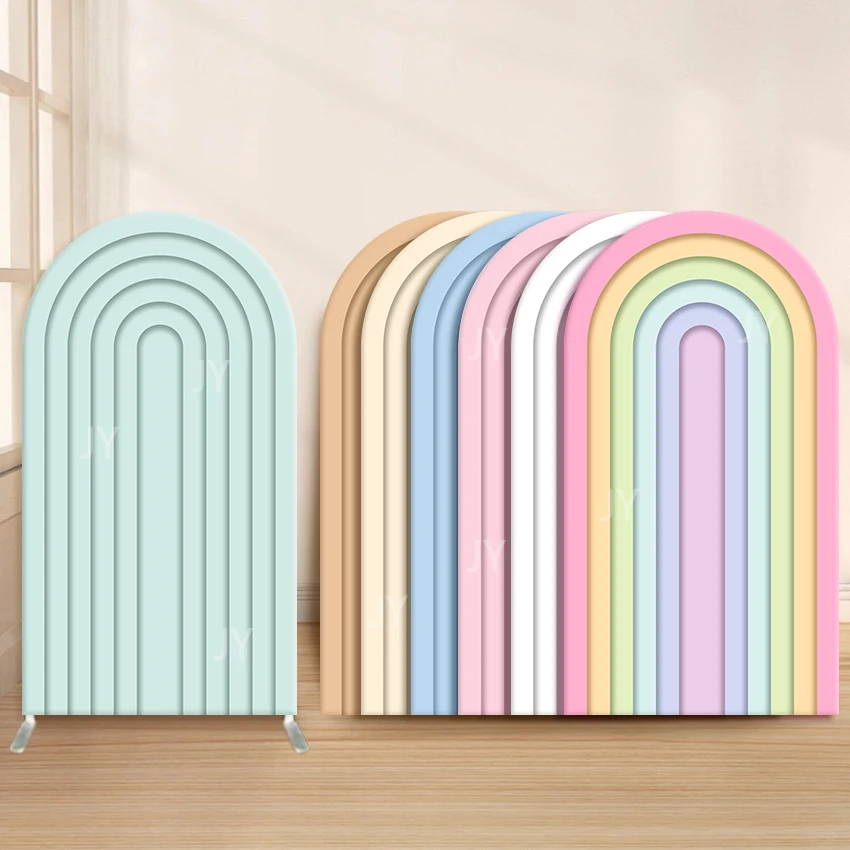 

3D Line Rainbow Arch Backdrop Cover Baby 1st Birthday Party Photography Backdrop for Wedding BabyShower Holiday Event Decoration