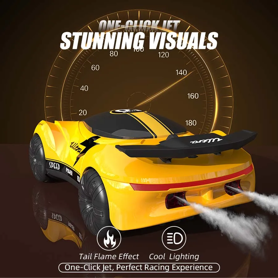 Il giocattolo telecomandato RC Meteor Supercar con luci che scorre a LED con spruzzo di fumo Modalità deriva e funzione acrobatica controllata dai gesti