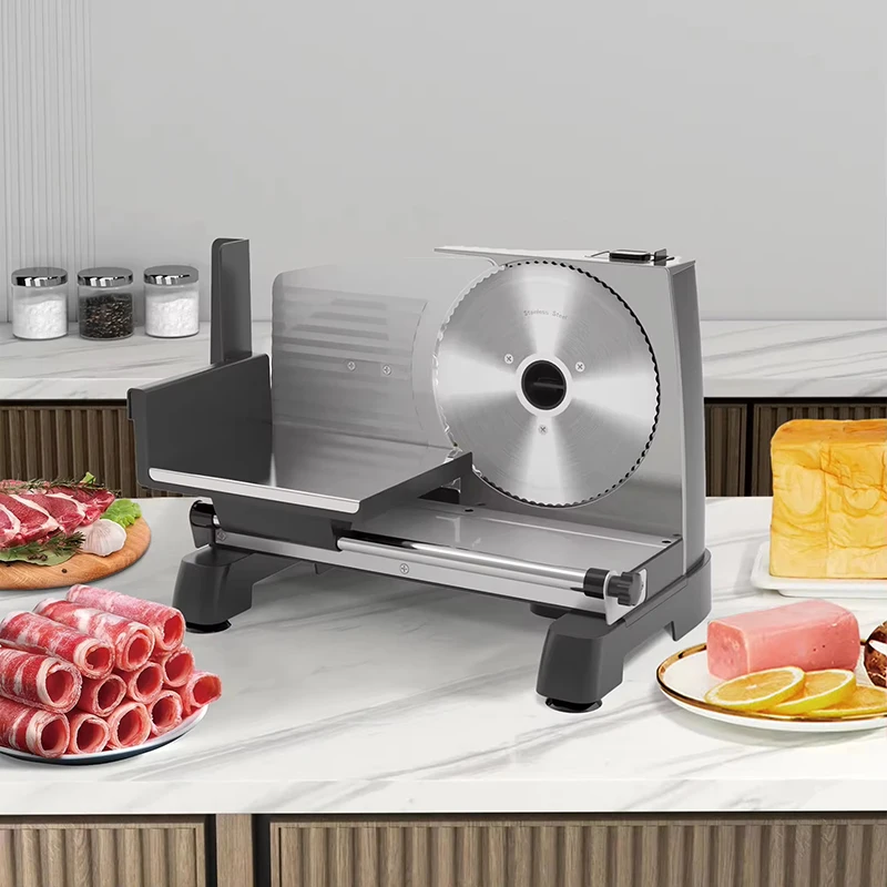 家庭用電気デスクトップ肉カッター機自動パンスライサー電気牛肉冷凍肉スライサー