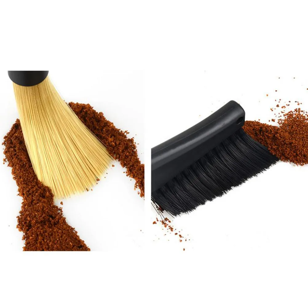 1Pcs Coffee Shop Cleaning Brush Double Head Nylon Powder Brush Long Handle Heat Resistant Suitable for Semi Automatic Espresso