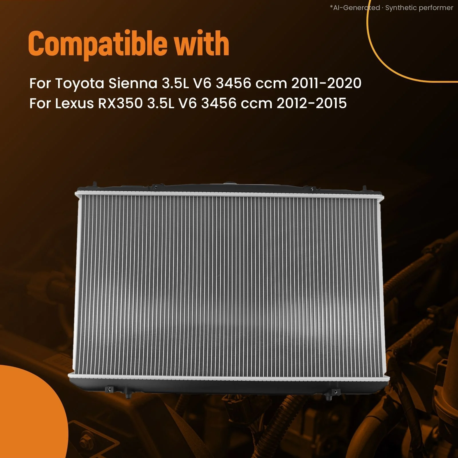 Coolant Radiator Assembly for Lexus RX350 3.5L 2012-2015 160410P260