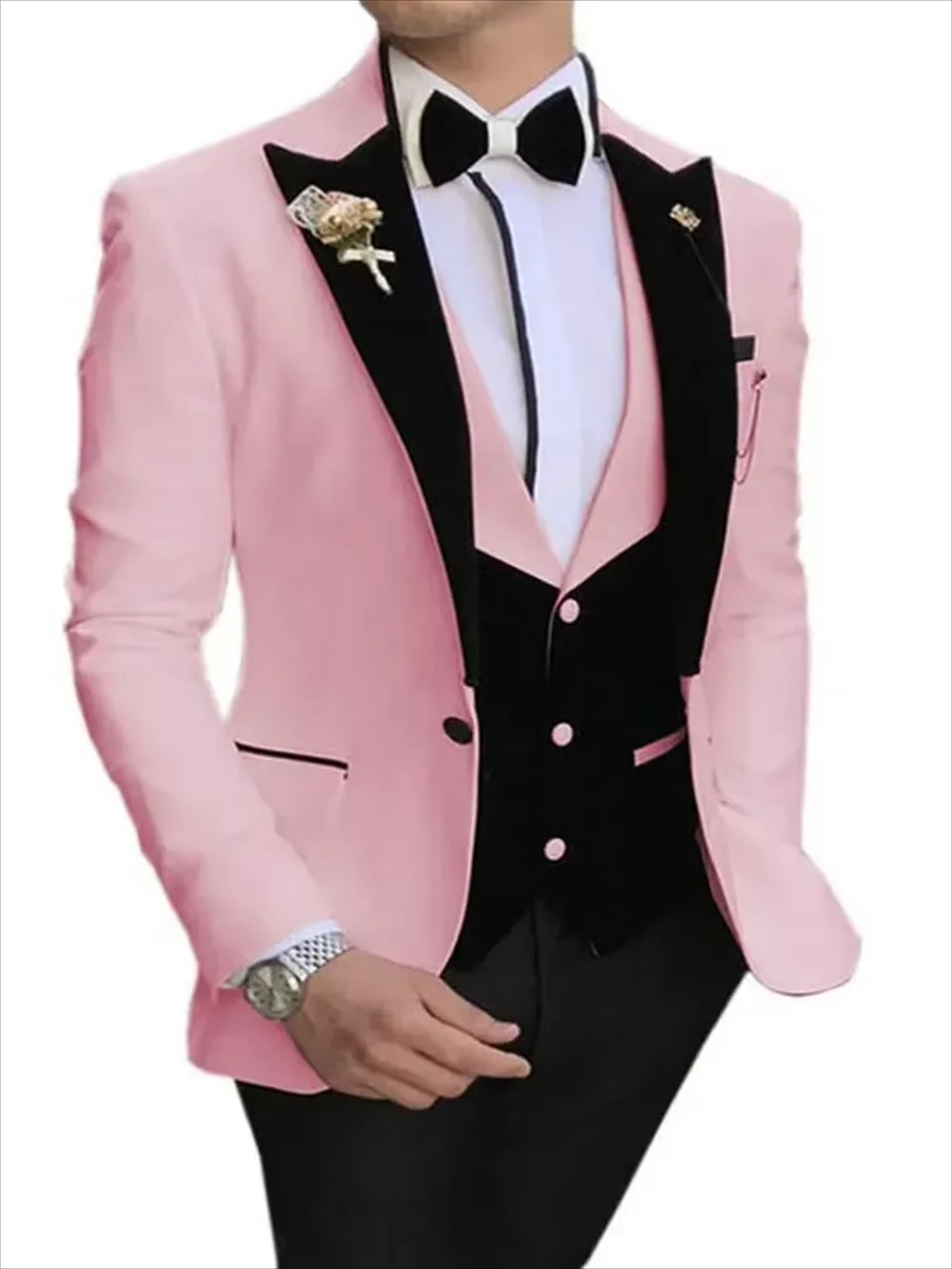 

"3-Piece Slim Fit Men's Suit - Custom Business Wedding Tuxedo for Groom, Best Man, Prom | Formal & Casual Blazer+Pants+Waistcoat