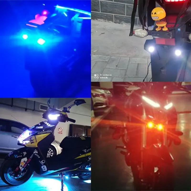 4 STKS 18 MM Motorfiets LED Eagle Eye Rijden Lichten Super Heldere DRL Dagrijverlichting Mistlamp Omkeren Stop Signaal licht