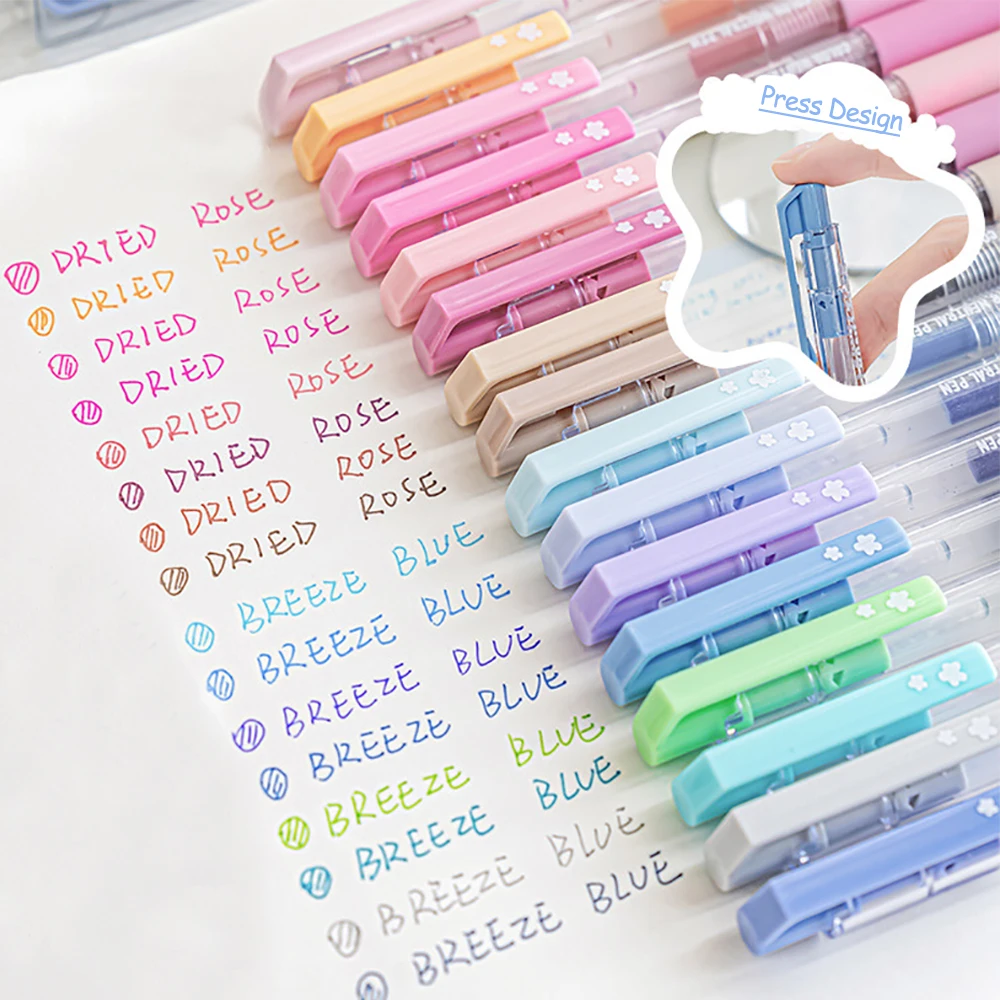 8pcs Seasonal Series Neutral ปากกา Rose ดอกไม้สีระบบปากกาอุปกรณ์สํานักงานเครื่องเขียนนักเรียนของขวัญ